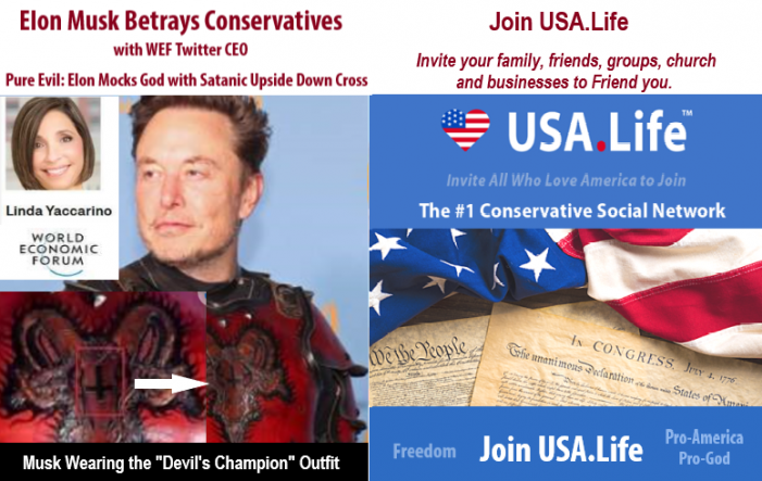 EVIL: Elon Musk Promotes Muslim Terrorists, and Terrorist on X,Twitter Celebrates Killing 1,000 People in Israel, While X/Twitter Bans the Bible, Christians and Conservatives; What Is the Answer?  Conservatives Are Uniting on USA.Life
